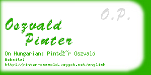 oszvald pinter business card